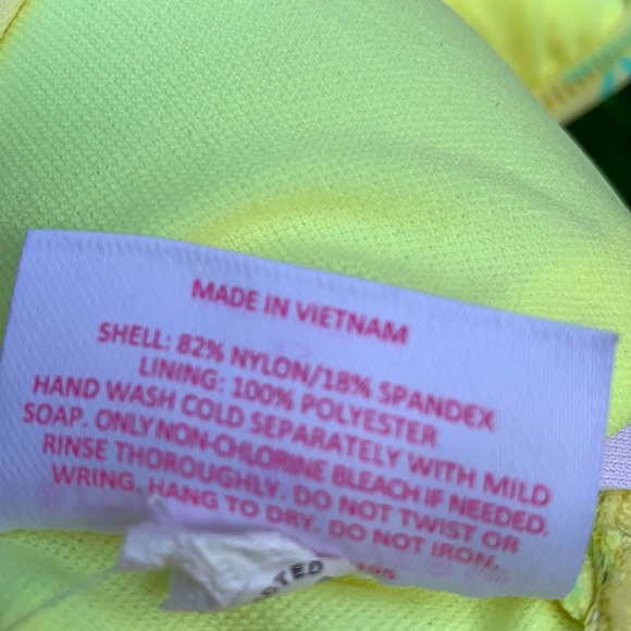 Stoney Clover yellow with palm tree bikini top L - Picture 7 of 7